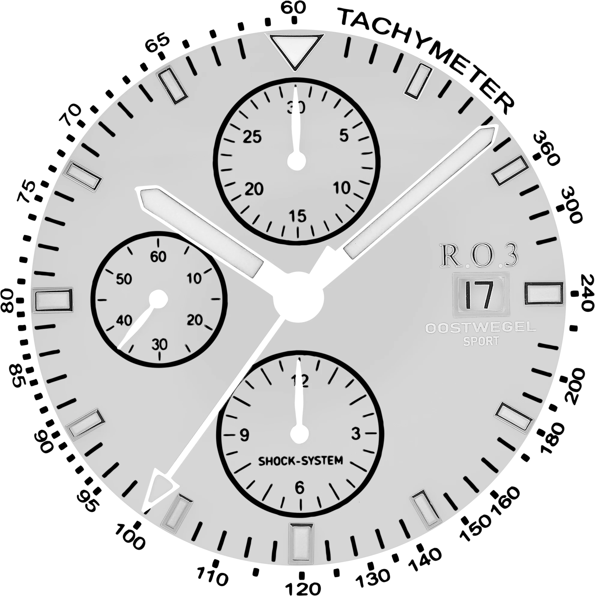 R.O.3 wijzerplaat Wit